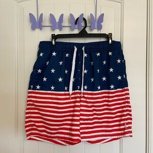 EUC |‎ Trinity Collective men’s American flag swim trunks — medium